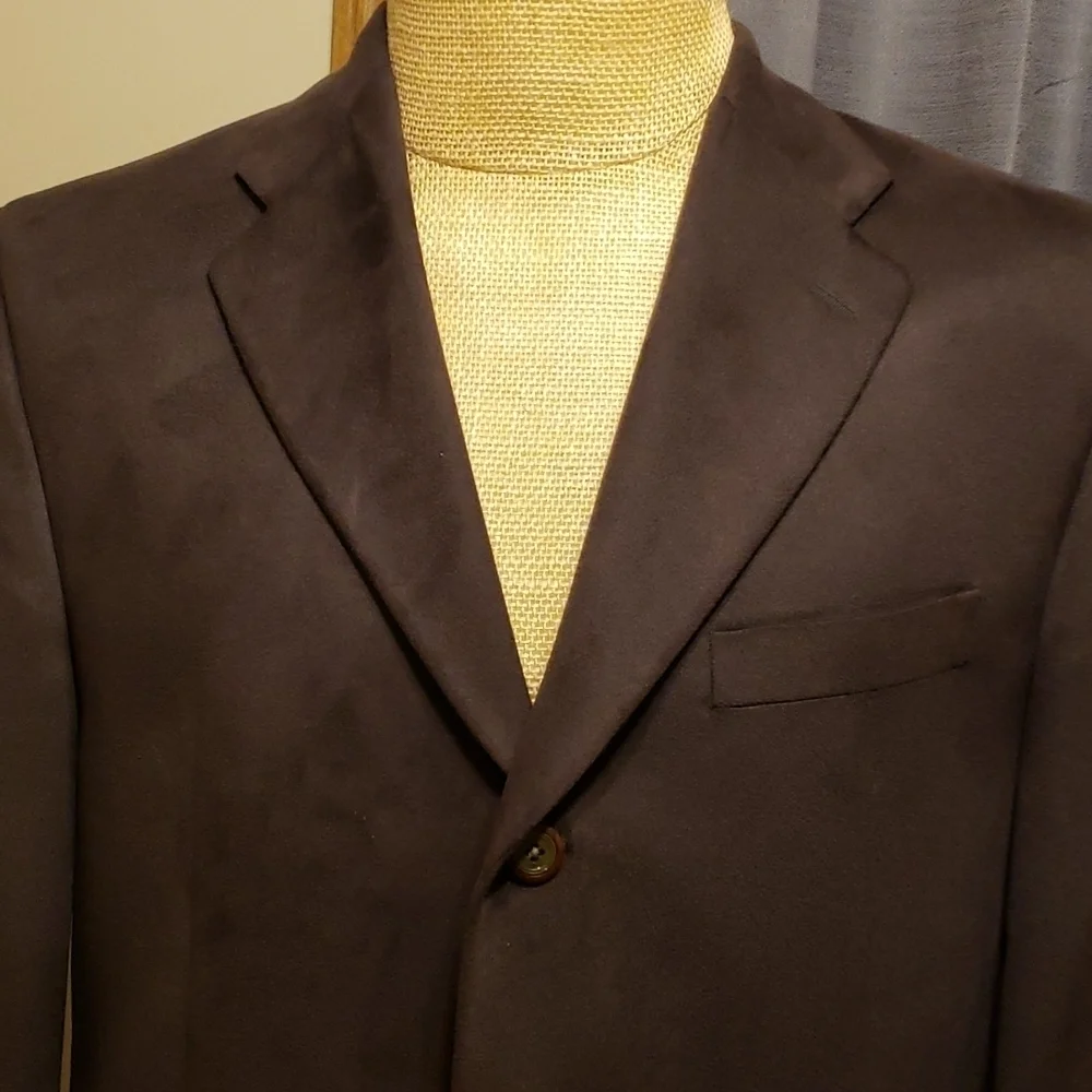 Ralph lauren chaps chocolate brown microfiber soft blazer